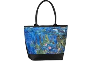 VON LILIENFELD Bolso Arte Floral Claude Monet: Nenúfar Señoras Motivo Shopper Dimensiones cm L42 x H30 x D15 Bolso Playa Oficina