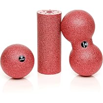 Set Massage Fascias | Mini Rouleau + Balle + Duo Balles | Gris | Pour Dos, Jambes, Épaules