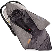 Baby Einschlagdecke 85x122cm Grau - Ganzjährige Wickeldecke Für Auto & Kinderwagen