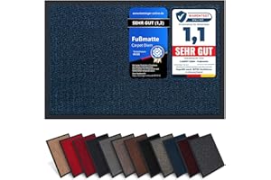 Carpet Diem Zerbino 40 x 60 cm - Tappeto ingresso antisporco - Interno ed Zerbino da Esterno, Tappetino antiscivolo per Porta, Tappeto antisporco per Porta d Ingresso - Blu-nero