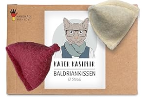 KATER KASIMIR Set di 2 cuscini di valeriana per gatti di alta qualità, realizzati a mano in Germania e con amore