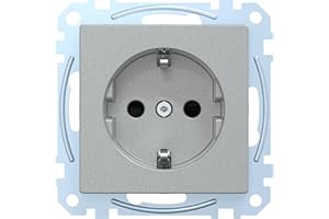 SCHNEIDER ELECTRIC Merten MEG2300-0460 Prise SCHUKO en aluminium avec protection renforcée contre les contacts accidentels et bornes à fiche Système M