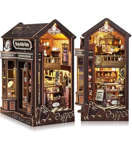 CUTEBEE Book Nook Kit DIY - Miniatur Puppenhaus Mit LED Für Bücherregal Deko