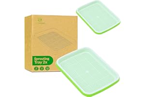 LEAFIMPACT 2 Pack Seed Sprouter Tray | Sprouting Kit for Large Seeds | Easy & Fresh Sprouts at Home | Sprouter for Sprouting Seeds | Sprouting Tray for Growing Mung Beans, Wheat Grass, Lentils and More