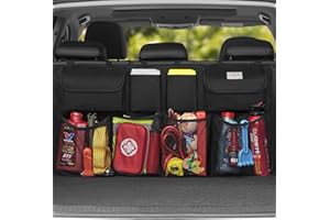 SURDOCA Car Trunk Organizer - 3rd Gen Super pojemność samochodu wiszące organizator, wyposażony w 4 Magic Stick, Car Trunk schludny worek przechowywania z pokrywami