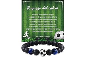 YELUWA Idee Regalo Ragazzo, Braccialetti Figlio, Bracciale di Calcio per Ragazzi, Regali di Compleanno Natale per Ragazzi Figlio, Regalo Ragazzo 8 9 10 11 12 13 14 Anni Bracciale Bambino