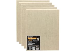 ‎EXERZ EXERZ 30x40 cm Leinwand mit Leinenrahmen, 5 Stück – vorgespannte Leinwand, ca. A3 – 320 g/m²/dreifach grundiert/säurefrei/mittlere Körnung/ungebleichtes reines Leinen – Öl- und Acrylmalerei
