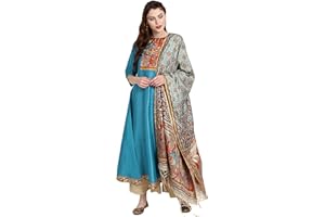 Janasya Indische Tunika Tops Poly Silk Kurti mit Dupatta für Damen