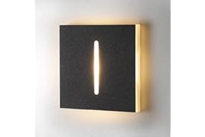 ‎LAMBADO lambado® LED Treppenbeleuchtung Schwarz 1,5W | 230V Unterputz Treppenlicht Treppenbeleuchtung Innen | Wandeinbauleuchte Beleuchtung für Treppen | Treppenstufenbeleuchtung Slide