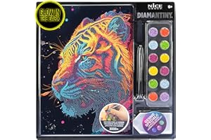 DIAMANTINY- Tigre Dipingi coi Numeri, Colore Animale, 21 x 29,7 x 0,3 cm, 96026