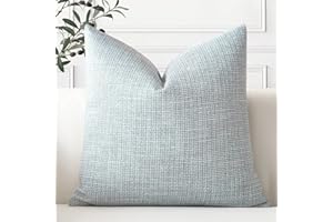 Artscope Zestaw 1 poszewek na poduszki dekoracyjne kwadratowe lniane 40 x 40 cm do dekoracji domu sofa sypialnia samochód 16 x 16 niebieski i szary