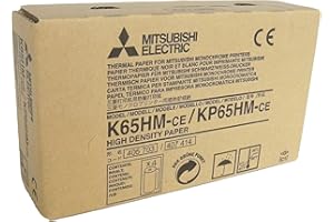 MITSUBISHI ELECTRIC CORPORATION MITSUBISHI K65HM-CE/ KP65HM-CE Rollos de papel térmico de alta densidad para impresoras médicas - tamaño A6 (110mm x 20m)