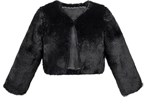 Lilax Girls Cozy Faux Fur Long Sleeve Crew Neck Dress Coat