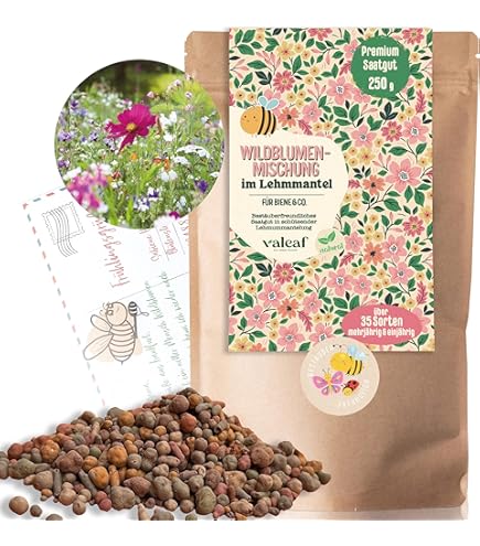 valeaf Blumenwiese Samen I 200 g I Blumensamen mehrjhrig I Samen fr  Bienen Blumenmischung I Wildblumensamen f. Balkonblumen, Wildblumen I  Wildblumensamen mehrjhrig winterhart als Bienenweide : Amazon.de: Garten