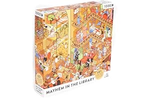 BIG POTATO Mayhem in the Library: Jigsaw Puzzle with 101 Hidden Book Titles to Discover, for Book Lovers and Readers
