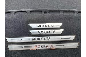 GENETICS YGAODWQ, 4 modanature protettive per battitacco della portiera dell’auto, in acciaio, con logo