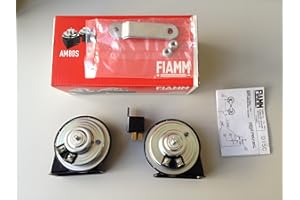 2 Hupen Fiamm AM80S 12 V für Auto und Motorrad + Relais
