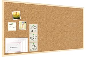 ALLboards Lavagna in sughero 120x60cm con cornice in legno, bacheca in sughero