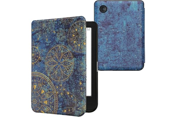 kwmobile fodral kompatibelt med Kobo Clara BW/Colour – läsplatta fodral – gyllene mandalas gul