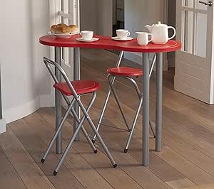 Amazon.de: Küchenbar Küchentisch Tisch Küche mit 2 Stühlen Klappstuhl