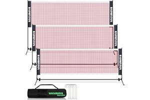 Yakimz Badmintonnetz, Tennisnetz | 310cm | 410cm | 510 cm | Federballnetz Höhenverstellbar, Federball Netz für Garten, stabilem Gestell mit Transporttasche, Indoor Outdoor Garten