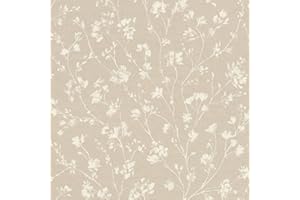 Rasch Beige Blumentapete auf Vlies mit Leinen-Optik aus der Kollektion Country Charme - 463811
