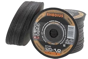 RHODIUS Alpha - Discos de corte (acero inoxidable, 100 unidades, 125 x 1,0 x 22,23 mm)