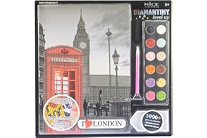 DIAMANTINY Level Up - City - Actividades Crystal Art, Diamond Painting Kit, London