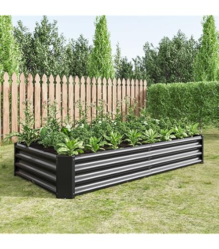 Onlywood Orto Rialzato 4 Scomparti in Legno Trattato 120 x 40 x 36 cm