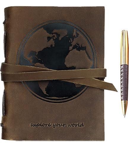 Leather Journal Nautical Compass Notebook Embossed Maritime Sea