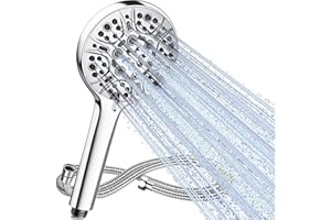 Magichome Pro High Pressure Shower Head and Hose Set with 9 Spray Modes - for Low Water Pressure, Large Powerful Chrome Showerhead & Easy Installation