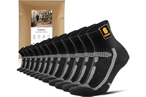 YESWEL 6 Paar Herren Laufsocken, Quarter Sportsocken mit Polsterung, Atmungsaktive Running Socken für Laufen,Sport