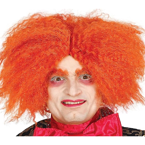 Parrucca Uomo Arancione Con Occhiali Da Sole - Costume Anni '80 Punk Rock Per Feste - Foto 3