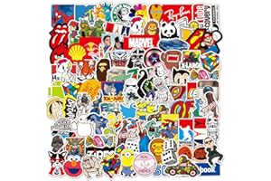 CANVERLENS Zestaw naklejek na laptopa, 100 sztuk, modne, fajne naklejki na notebooka, gitarę, deskorolkę, podróż, dzieci (A)