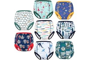 FLYISH DIRECT Potty Training Pants Cotton,Reusable Toddler Potty Training Underwear for Boys,8 Pairs,3 Years, Green Football