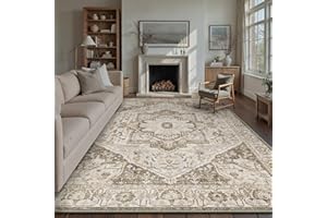 HUGEAR Alfombra Salon Marrón Antideslizante Alfombras Lavables en Lavadora Tapetes para Sala 240x300cm Habitacion Dormitorio Comedor Flor Vintage Grande Tapete Pelo Corto tapete Quarto