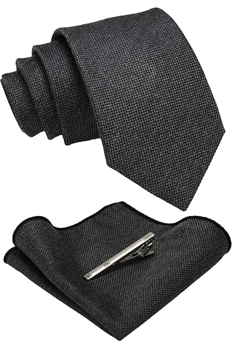 Cravate Rétro Coton Mélangé JEMYGINS - Avec Pochette Et Pince - Cadeau Élégant