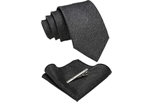 JEMYGINS Cravatta Uomo Vintage Cotone Scacchi Cravatta Multicolore con Fazzoletto e Fermacravatta