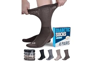 Doctor's Select Diabetic Socks for Men and Women - 4 Pairs Non Binding Socks | Diabetic Socks Women | Mens Diabetic Socks