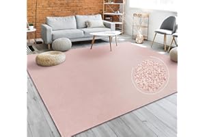 Paco Home Tappeto per soggiorno tinta unita semplice e moderno pelo corto, div. misure e colori, Dimensione:60x100 cm, Colore:Rosa