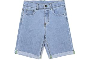 BIENZOE Mädchen Weiche Hohe Taille Dehnbar Jeans Shorts