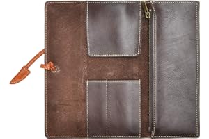 ZLYC ręcznie robiony skórzany piórnik vintage, miękki piórnik szkolny, kawa