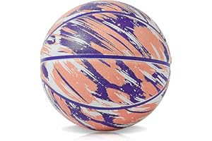 PECOGO Official Rubber Basketball 27.5"/29.5" Outdoor Indoor Mens Basketball Ball Size 5/7 for Kids Youth Teen Boys and Girls Gift Ideas(Without pump)