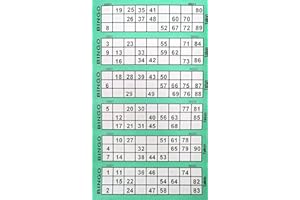 YLAB - Billets de Bingo 1 à 90, 600 Billets, 100 Pages, 6 par Page (Vert)