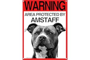Lovelytiles Amstaff Targa ATTENTI al Cane Cartello Warning Area Protected BY