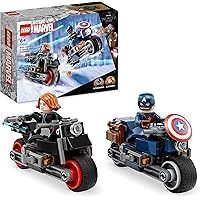 LEGO Marvel Motociclette di Black Widow e Captain America, Set Avengers Age of Ultron con 2 Supereroi e Moto Giocattolo, Gioc