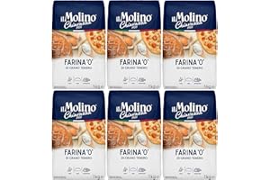 il Molino Chiavazza Type '0' Soft Wheat Flour 1kg - Pack of 6 | Italian Type 0 Strong Bread Flour | Multipurpose Flour Ideal for Breads, Pizza & Focaccia