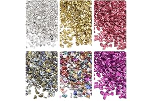 sourcing map 6 Colours Crushed Glass Chips, 1-4 mm Irregular Glitter Metallic Glass for Crafts, DIY, Jewellery, Vase Filler, Epoxy Resin Decoration, 28 g, Colourful Colour Series