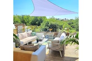 Clara Shade Sails - White Triangle 5m Sun Shade Sail, Conservatory Sail Shades, Pergola Canopy, Garden Sail Canopy Waterproof, Patio Gazebo, Garden Tent, Outdoor Sun Sail Shade, Garden Awning