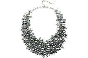 Bocar halsband för kvinnor trendiga, kristalltjocka halsband uttalande halsband örhänge set, handgjord custome smycken festpr